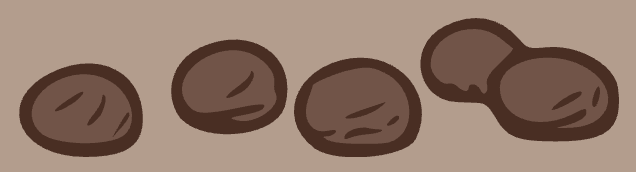 Separate hard lumps, like nuts.