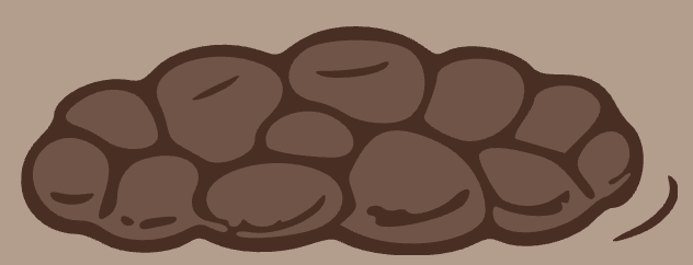 Sausage-shaped but lumpy.