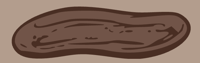 Like a sausage or snake, smooth and soft.