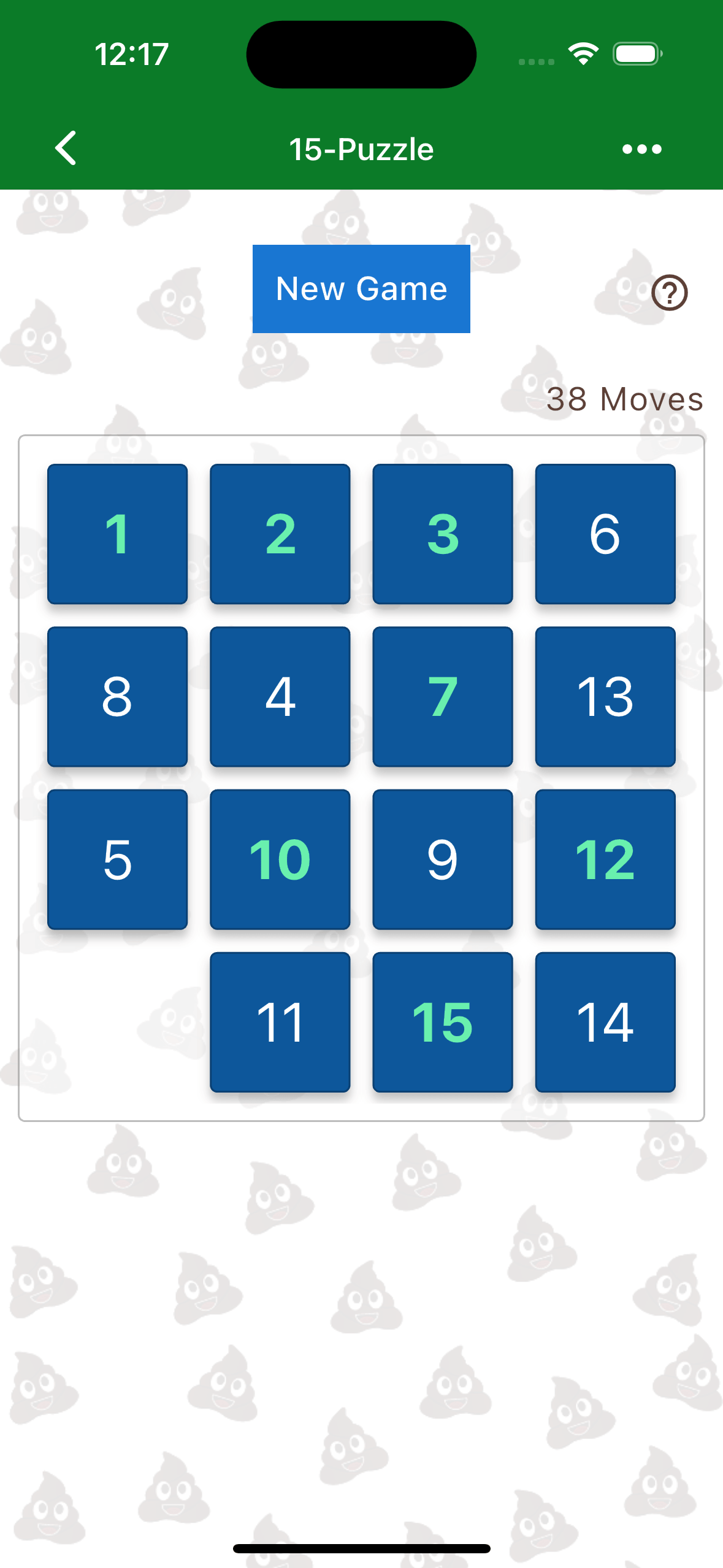 The 15-Puzzle tile grid