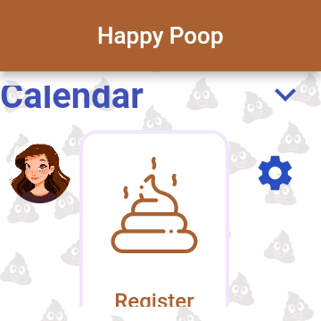 Happy Poop companion app running on Google WearOS